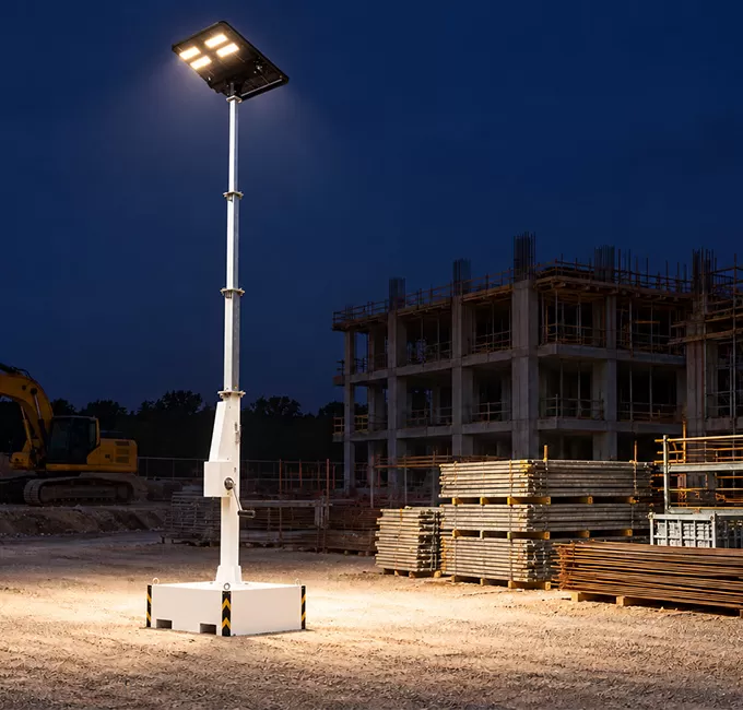 VG6ML Solar Light Tower for Work Areas After Dark